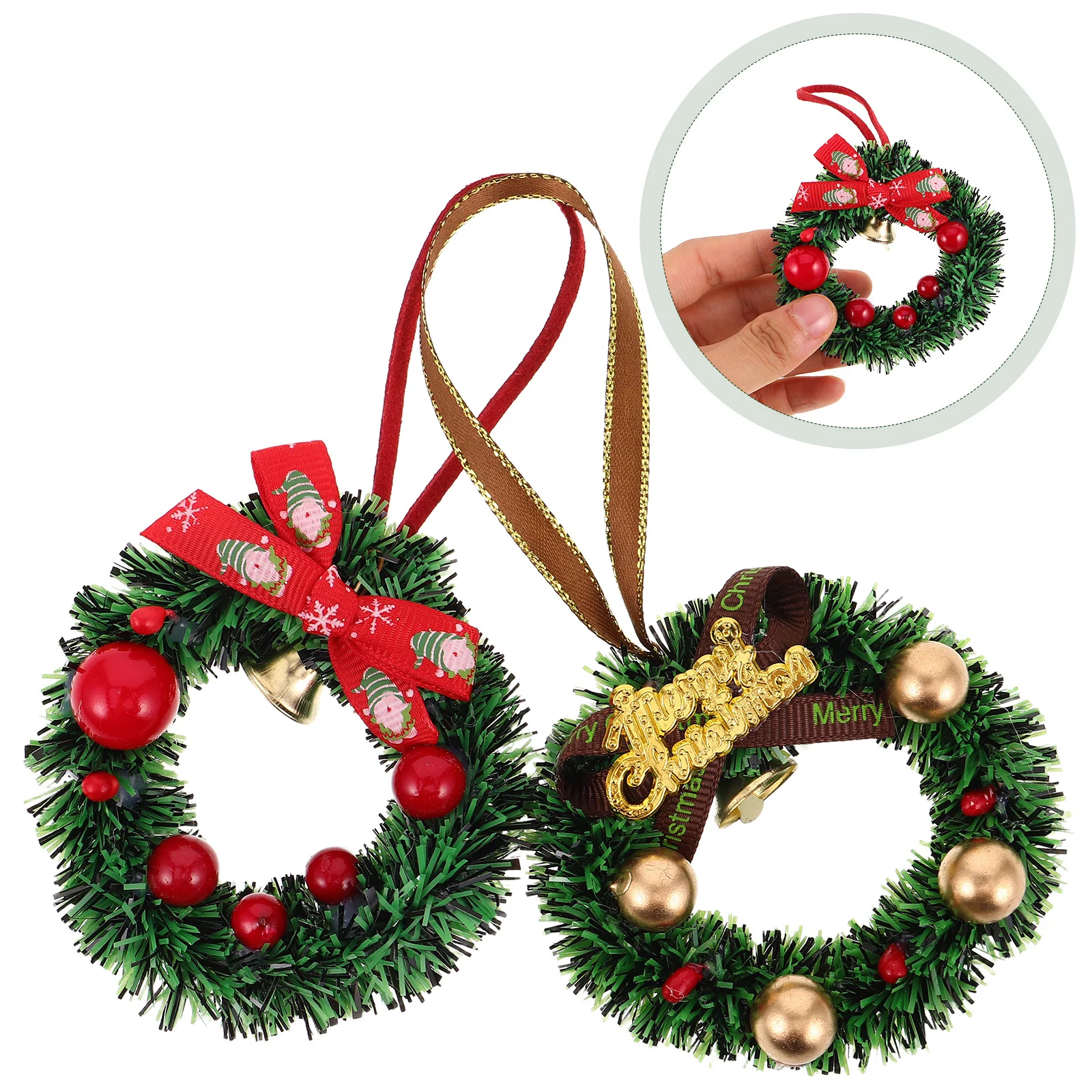 

10Pcs Miniature Christmas Wreaths Realistic 2.95 Inch Small Holiday Wreaths for Fireplace Holder Stairs Garland