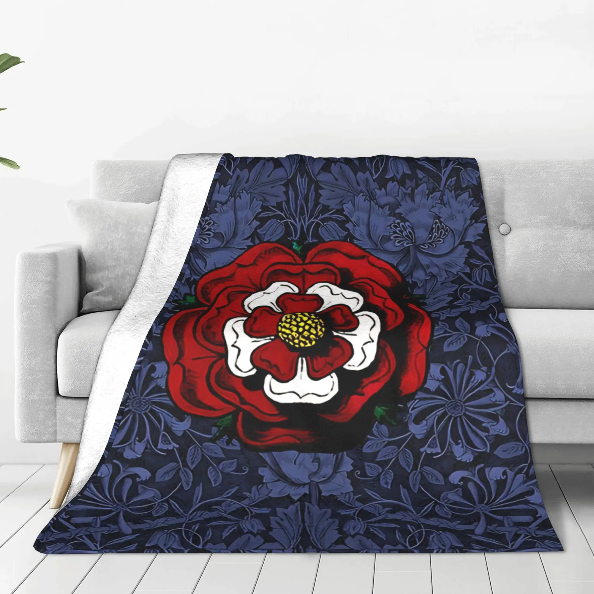 1PC Home Cutecore Vintage Rose England Rose Blanket Super Cosy Plush Home Living Room Sofa Halloween