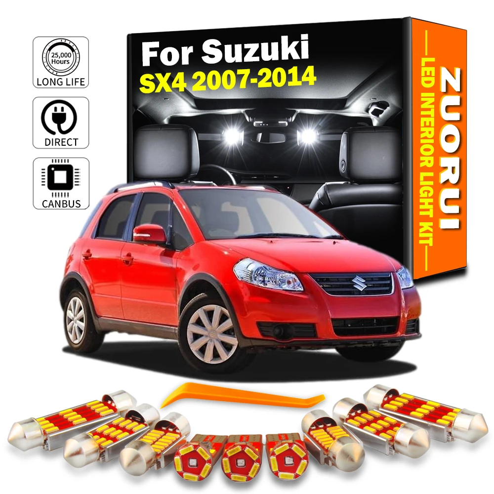 ZUORUI 9Pcs Canbus LED Innen Karte Dome Licht Kit Für Suzuki SX4 2007 2008 2009 2010 2011 2012 2013 2014 fahrzeug Lampen Led Lampe