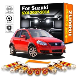 ZUORUI 9Pcs Canbus LED Interior Map Dome Light Kit For Suzuki SX4 2007 2008 2009 2010 2011 2012 2013 2014 Vehicle Bulbs Led Lamp