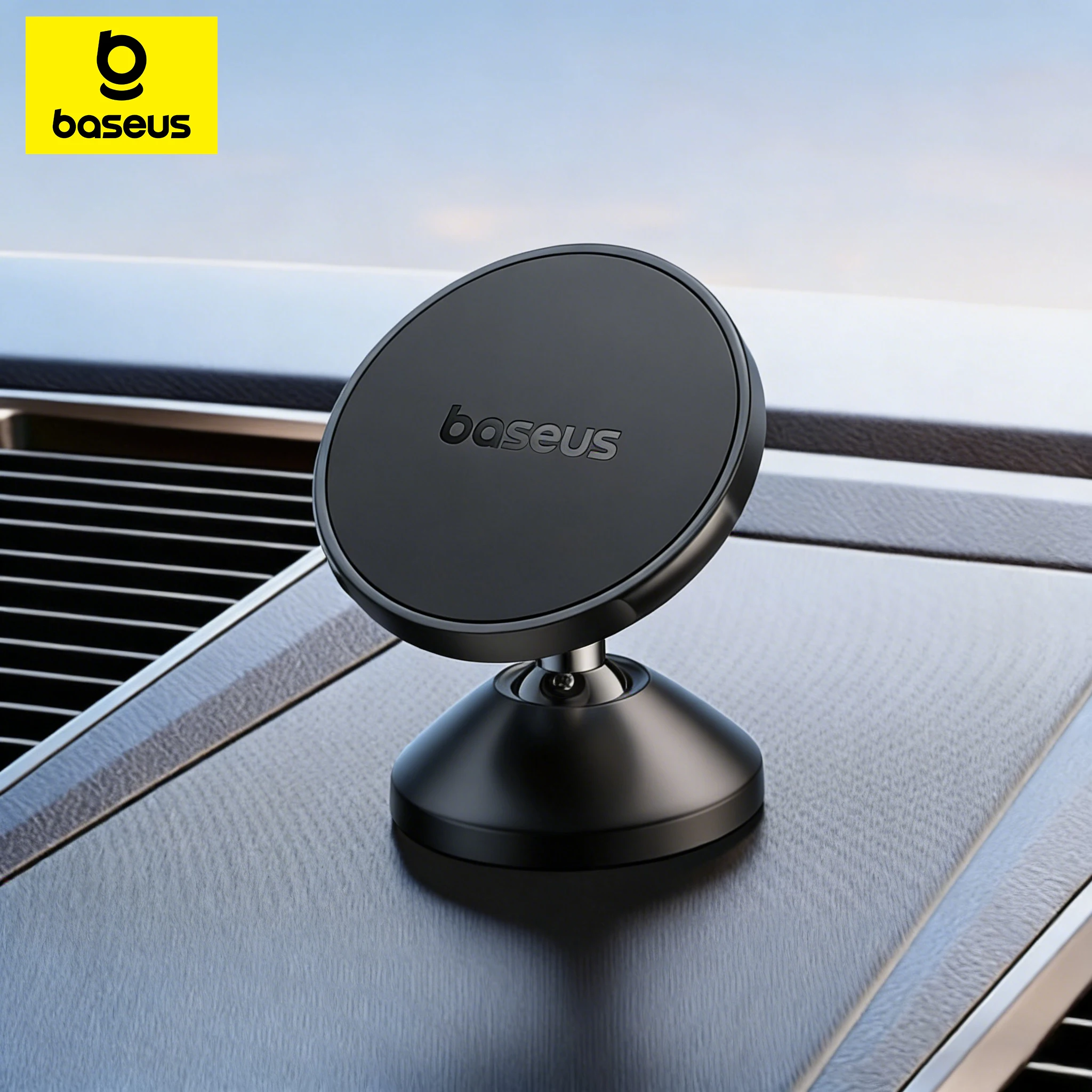 Baseus Magnetic Car Phone Holder for iPhone Xiaomi Huawei Full Rotation Metal Phone Holder Stand Sticker Universal Car Holder