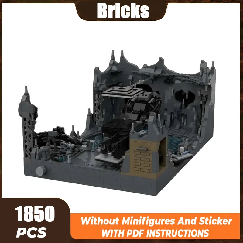 Hero Movie YcMoc Building Blocks Batcave Diorama Playset Model Technology Bricks DIY Assembly Dark Knight Toys For Kids