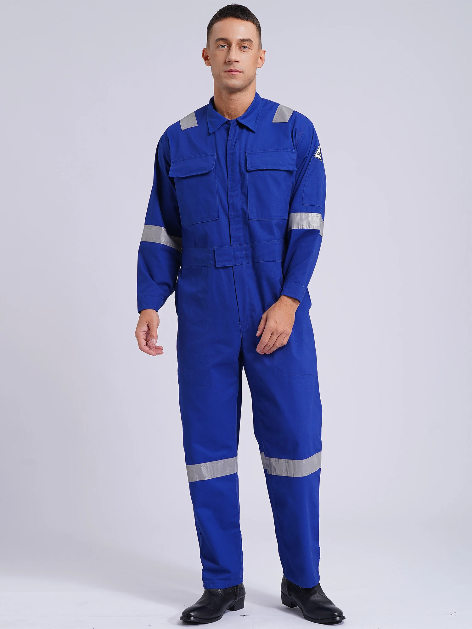 Work Overalls Workshop Workwear Reflective Strips Multi-pocket Jumpsuit Dustproof Dungarees Factory Mechanic Uniform Unisex 6XL