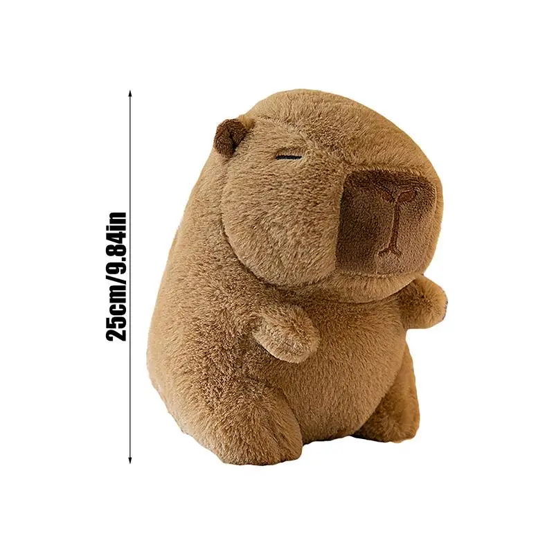 Peluches de capibara, juguetes de peluche, almohada de 9,84 pulgadas, juguetes de capibara rellenos con ropa y accesorios, tiro de felpa