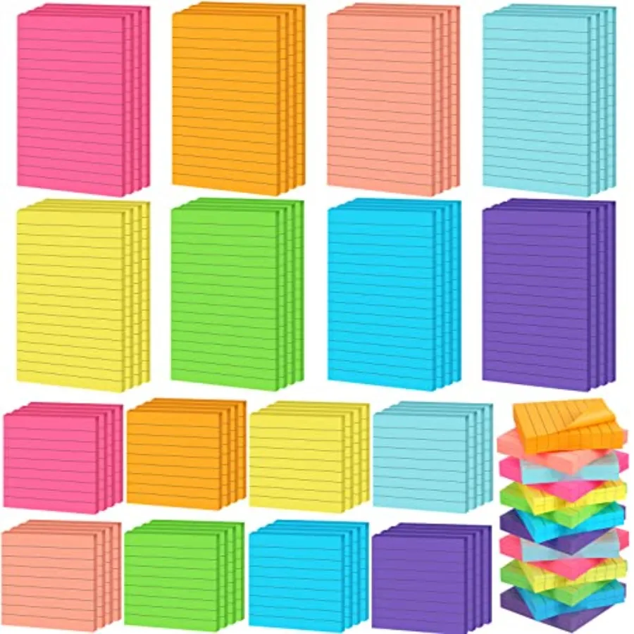 

Pcs Led Sticky Notes Self Stick Notes with Les Bright Assorted Colors Sticky Pad for Home Office Products Post Memos, 1920 Shee