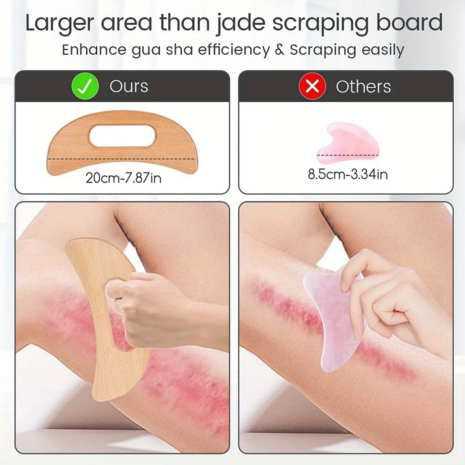 Lymphatic Drainage Massager, Wooden Gua Sha Tool for Body, Manual Massage Scraper for Anti Cellulite and Relieve Muscle Fatigue