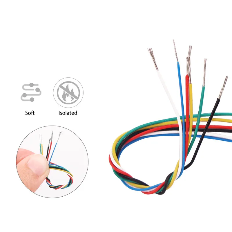 10M/20M/50M UL10064 FEP Wire 26/28/30/32/34/36/40AWG PTFE Plastic Ultra Fine Micro Wires Solder Tinned Copper Cable