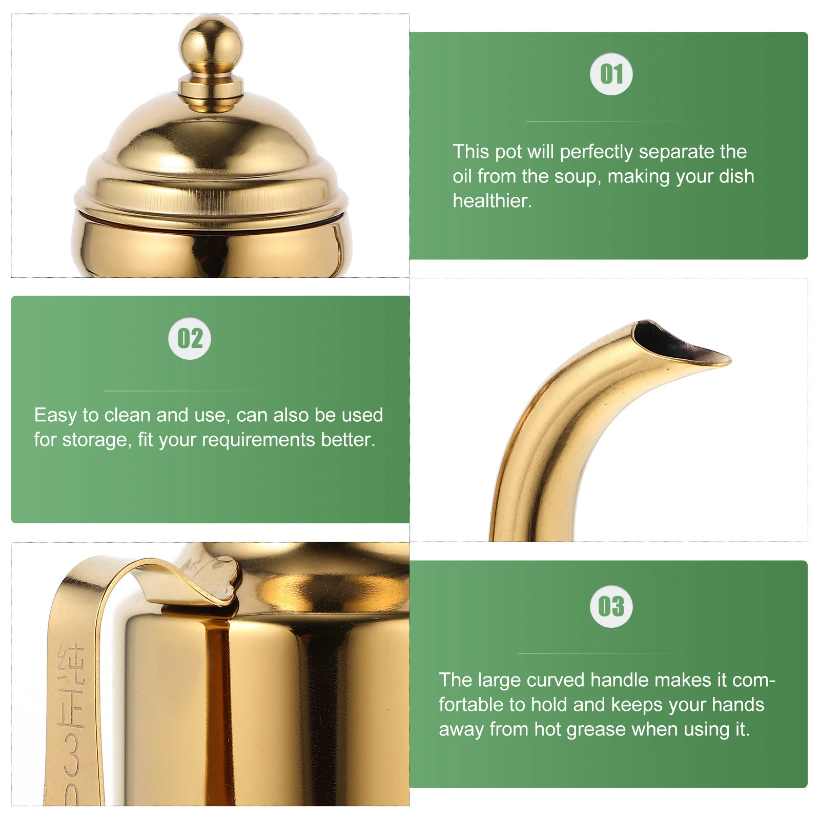 

Stainless Steel Oil Container Multifunctional Grease Separator Pot Kitchen Essential for Cooking Oil Storage and Safe