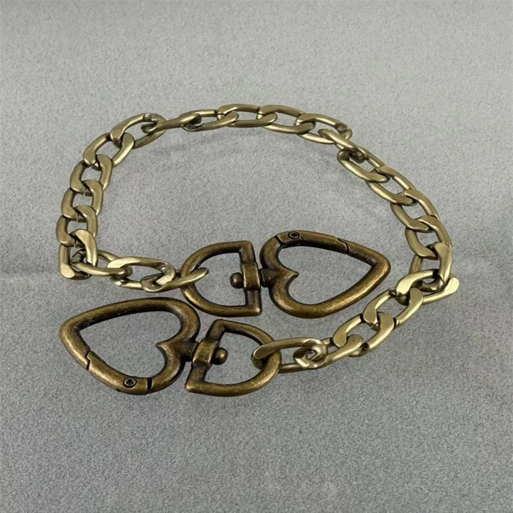Korea Style Metal Purse Strap Extender Chain Heart Shape Replacement Handbags Strap Decorative Lengthen Charm Attachment Clutch