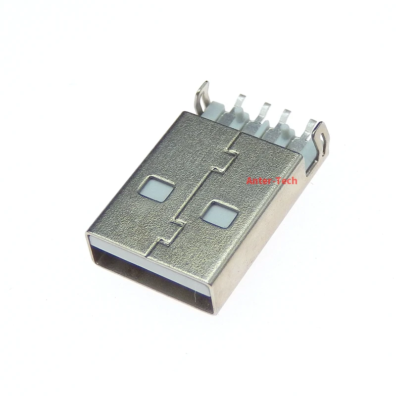 10Pcs/lot USB 2.0 Male A Type USB PCB Connector Plug 180 degree SMT AM 4pin Male USB Connector