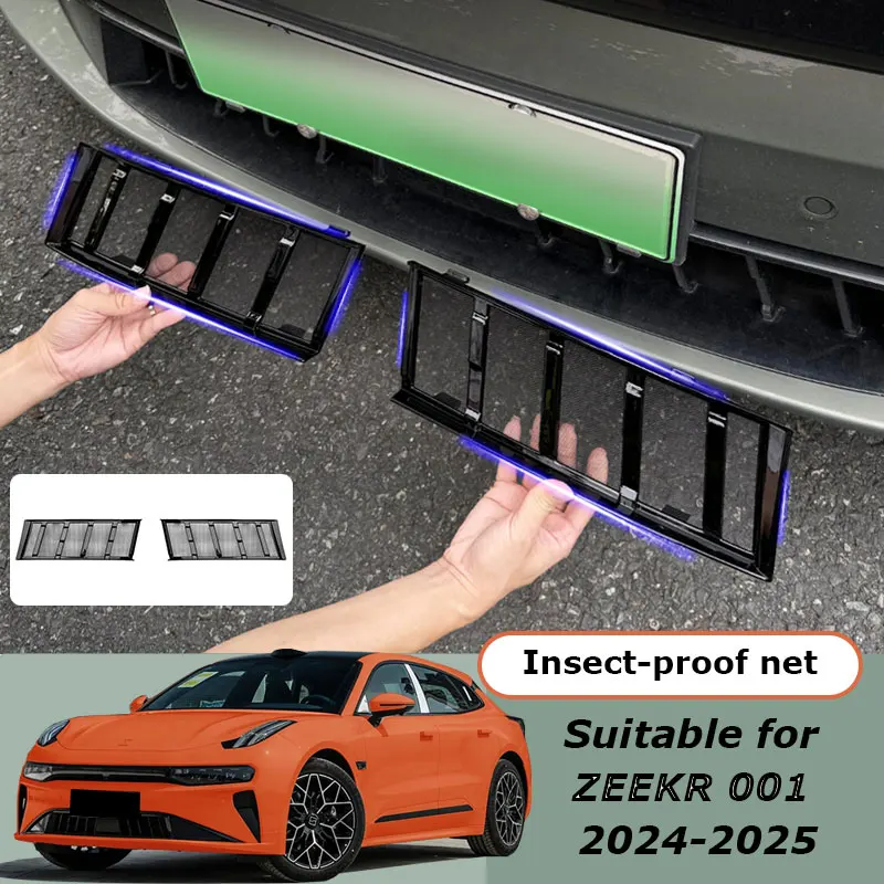 For ZEEKR 001 2024 2025 Car Front Grille Insert Net insect-proof net modified air inlet protection net insect-proof grille net
