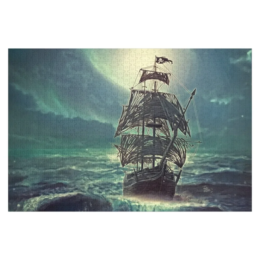 Ghost Pirate Ship at Night Jigsaw Puzzle Name Wooden Toy Jigsaw For Kids Puzzle