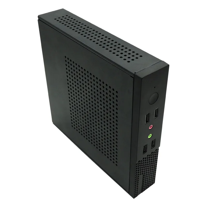 Mini small chassis Thin itx chassis 4cm thin HTPC silent industrial control portable MINI computer office, back hanging