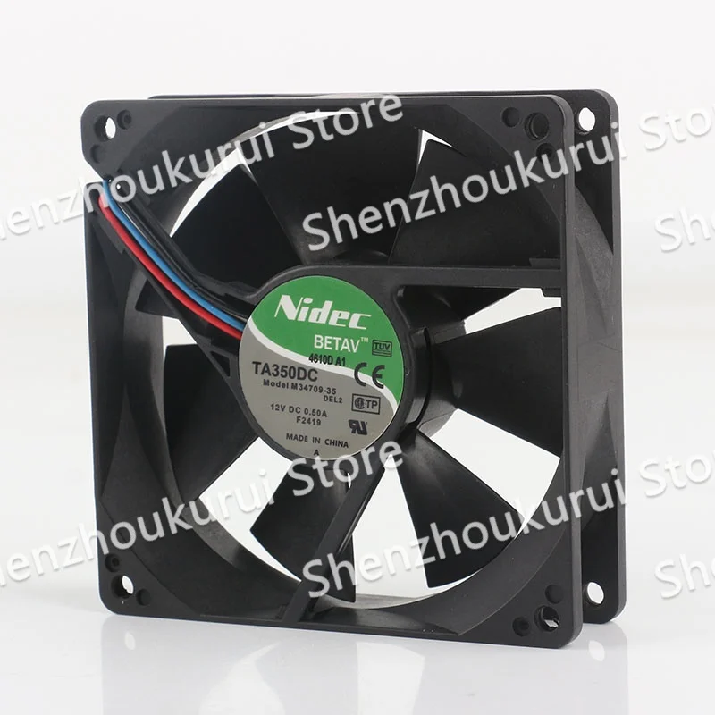 Four-wire M34709-35 New Nidec 5V 24V 48V DC12V 0.50A AC EC 9025 90X90X25MM 9CM PWM chassis High air Volume inverter Cooling fan