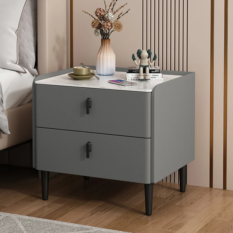 منضدة حديثة فاخرة ذات لوحة صخرية قابلة للتخصيص وظائف ذكية نمط فندق عالي الجودة لأثاث المنزل في غرفة النوم #5