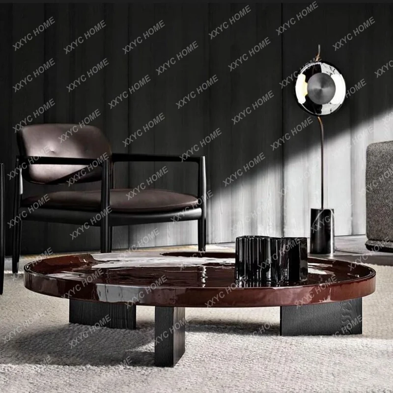 Modern simple living room coffee table combination size round height
