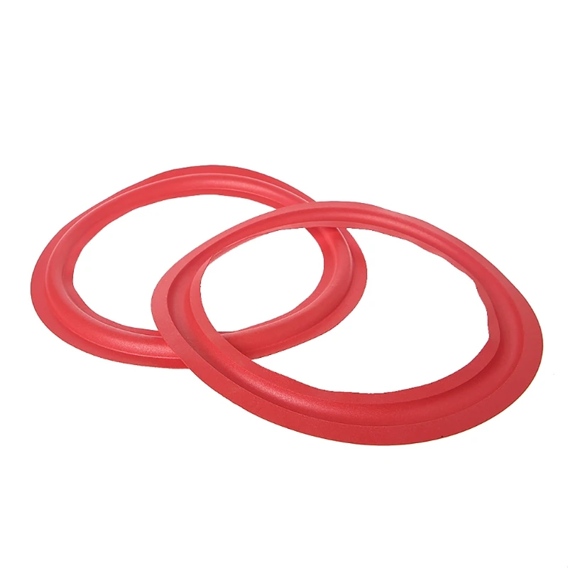 2 Pieces 4/5/6.5/8/10/12 inch Red Speaker Foam Surround Subwoofer Woofer Speaker Repair DIY Part Sponge Ring Side H8WD