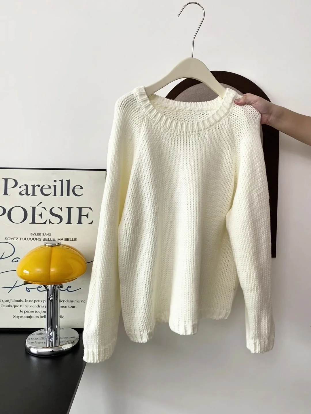 Pull en tricot épais pour femme rond Ne pull blanc lait paresseux Sle coréen Faion automne hiver 2025 haut tendance Long Sve