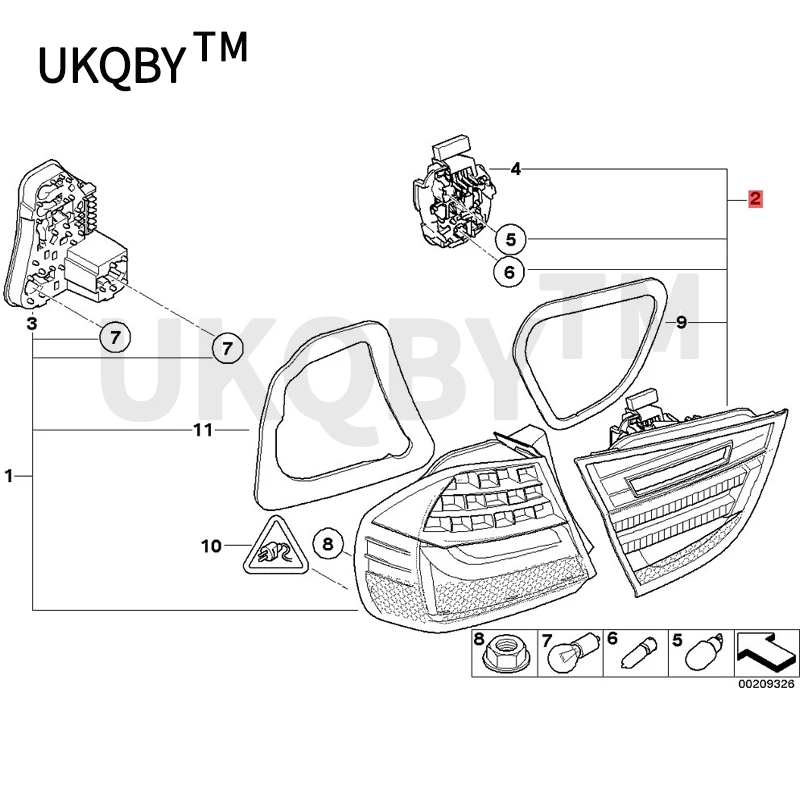 Car rear lamp E90 320 325I 335I 318I M3 bmw3 Series 2009-2012 Brake steering lamp Outside inside 63217289427/428