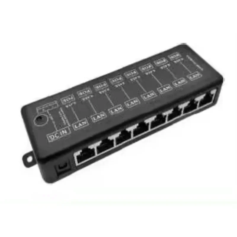 Injecteur PoE passif Gigabit 1,25 a 48V, 8 ports, panneau PoE pour caméra IP, téléphone IP