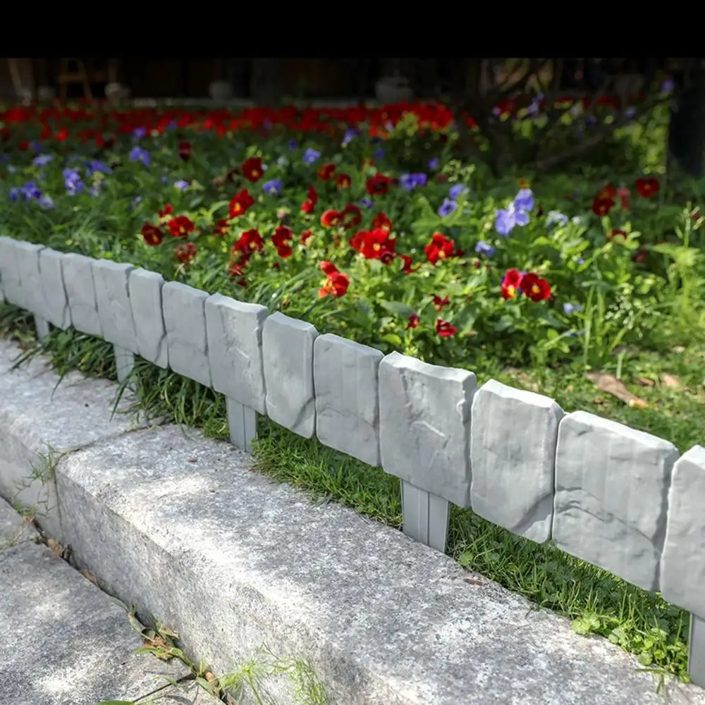 

Pathway Stone Effect Plastic Fence Flower Bed Lawn Edging Plant Border Garden Edge