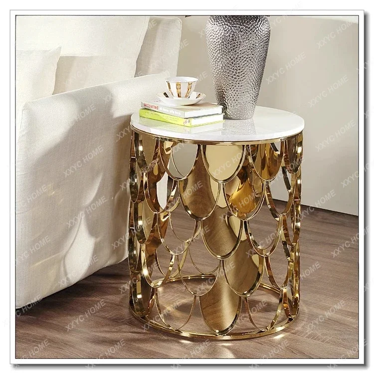 Poisson de luxe léger, table basse en écailles, table d'appoint pour canapé.