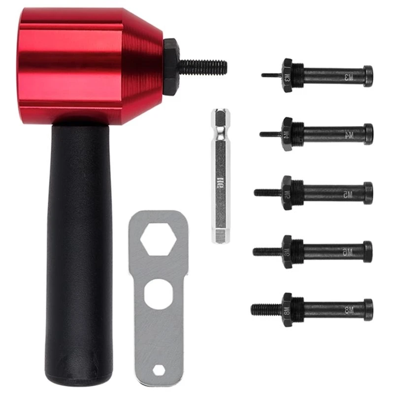 ABZL Metric Rivet Nut Converter Insert Nut Riveting Tool Cordless Rivet Nut Adapter Kit For Electric Drill/Hand Wrench Easy To