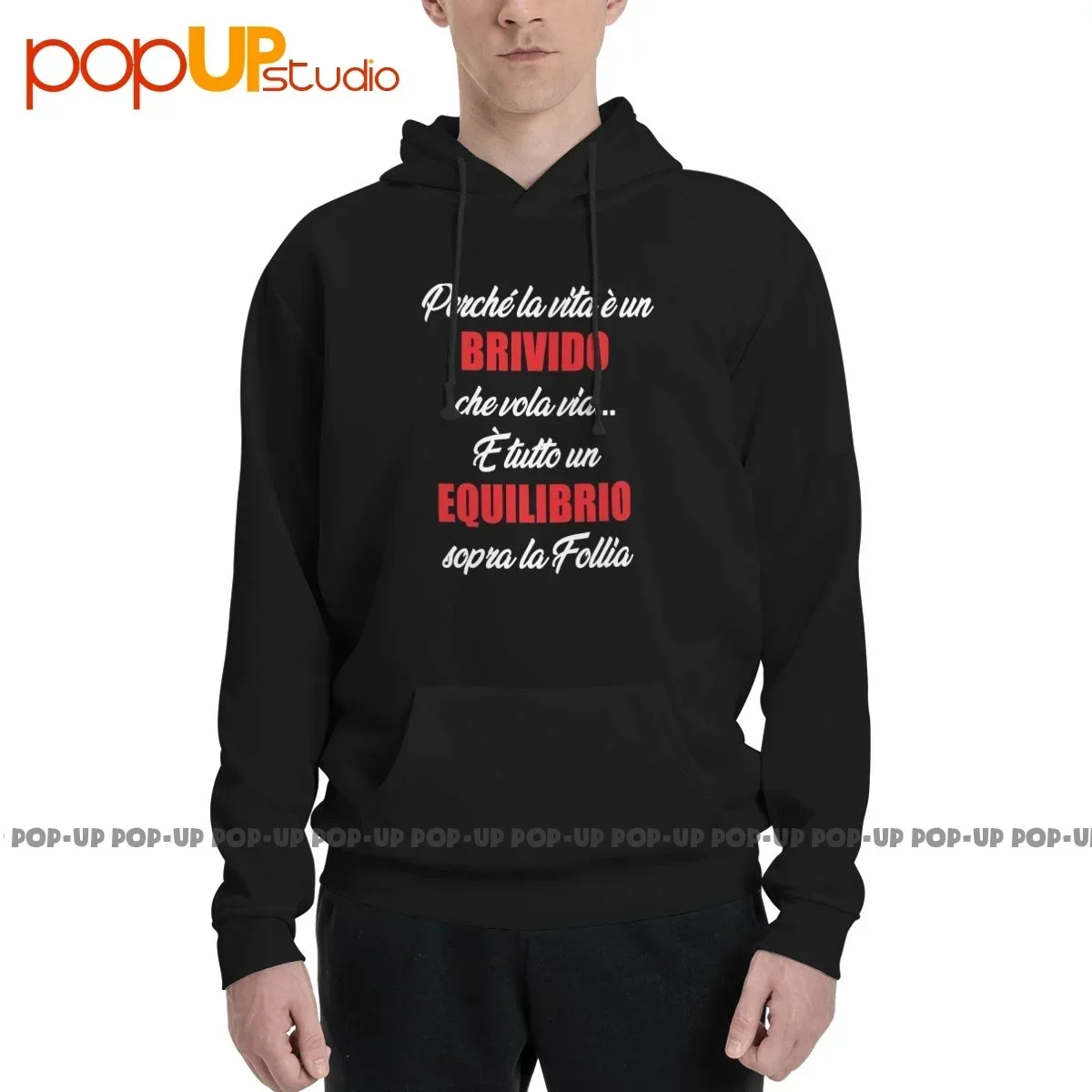 Vasco Rossi porque la vida es una emoción que volar afuera negro blanco Blasco Sudadera con capucha sudaderas con capucha Vtg Harajuku