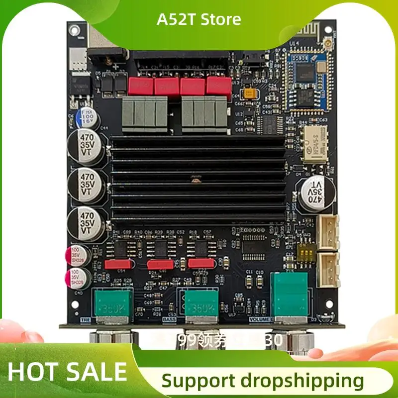A52T QCC3034 Papan Amplifier Modul Audio Amp 2.0 Saluran APTX Lossless 100Wx2 Modul Audio Amp A