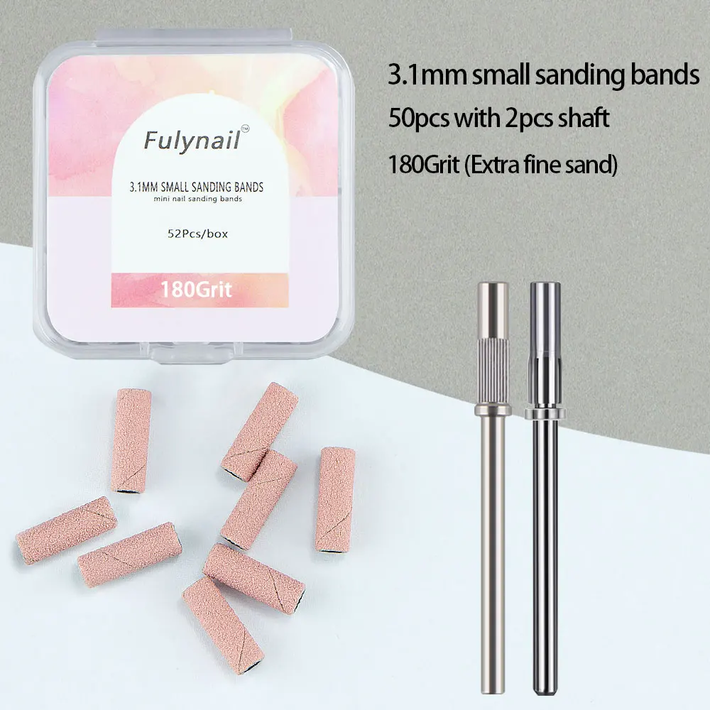 52pcs/set 3.1mm Mini Small Nail Sanding Bands Electric Machine Nail Drill Bits UV Gel Acrylic Polish Remover For Nails Accessory
