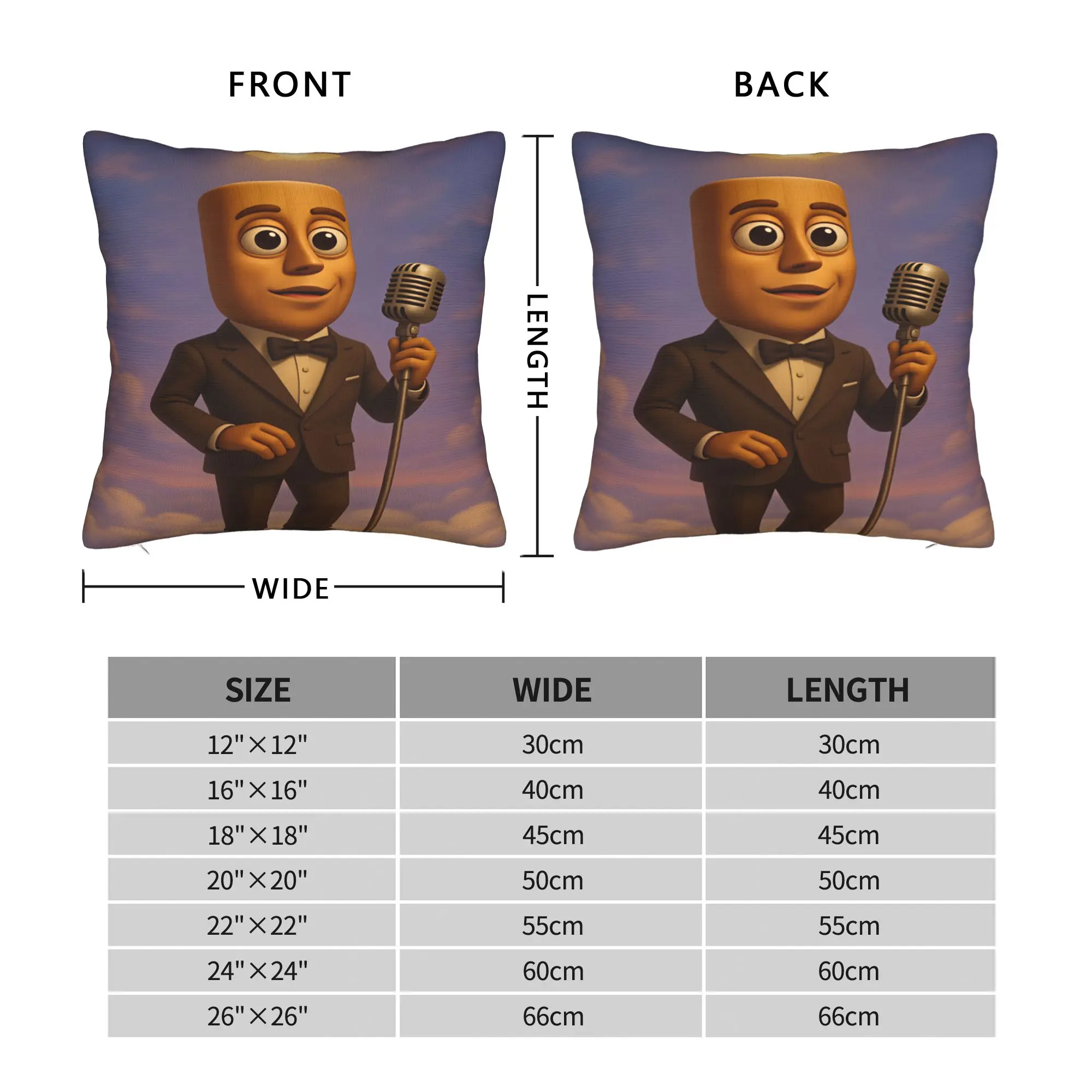 Tung In Formal Suit Holding Vintage Microphone Cloudy Sky Pillow Case  Soft Pillow Cover For Living Room Sofa Cushion Cover