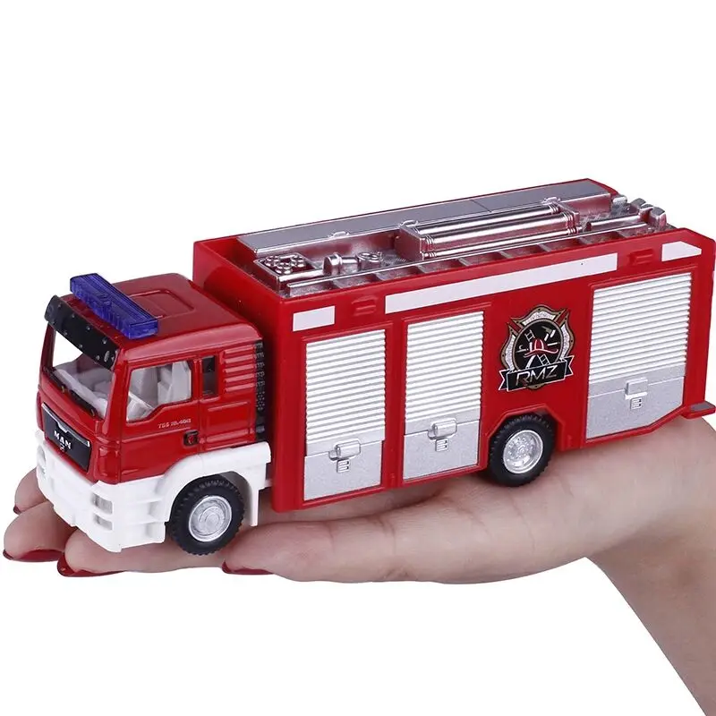 MAN Fire Engine Cement Mixer Garbage Truck RMZ City 1:64 Alloy Car Model Simulation Diecast & Toy Vehicles Gifts For Children - view 3