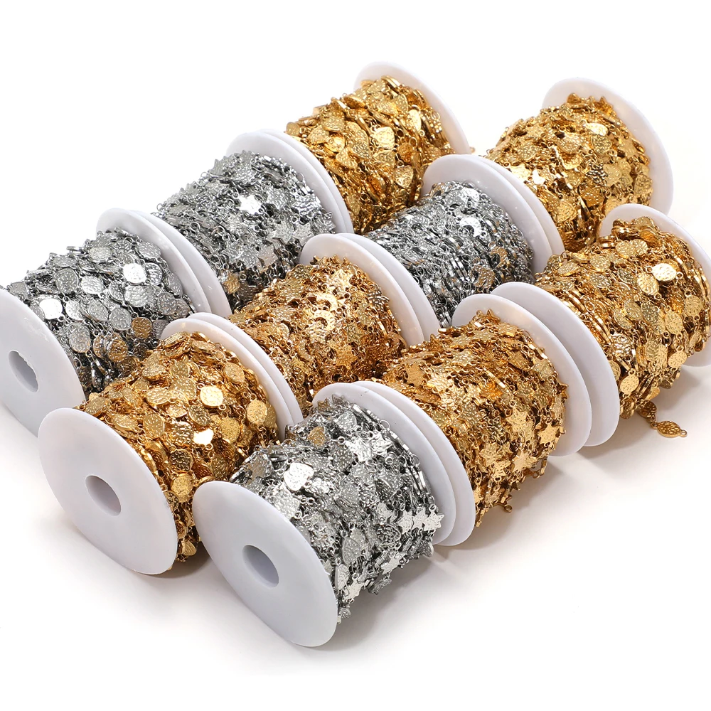 1 Meter Edelstahl-Strukturierter Kreuz-Mond-Stern-Ketten für DIY Handgemachten Schmuck, Halsketten, Ohrringe, Armbänder und Accessoires – Detail 4