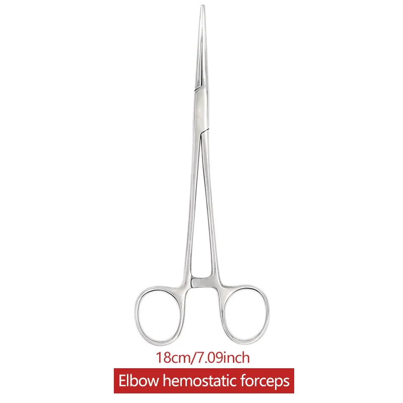 1pc 18cm straight head elbow oral hemostatic forceps, stainless steel locking clamp, dental appliance auxiliary tool