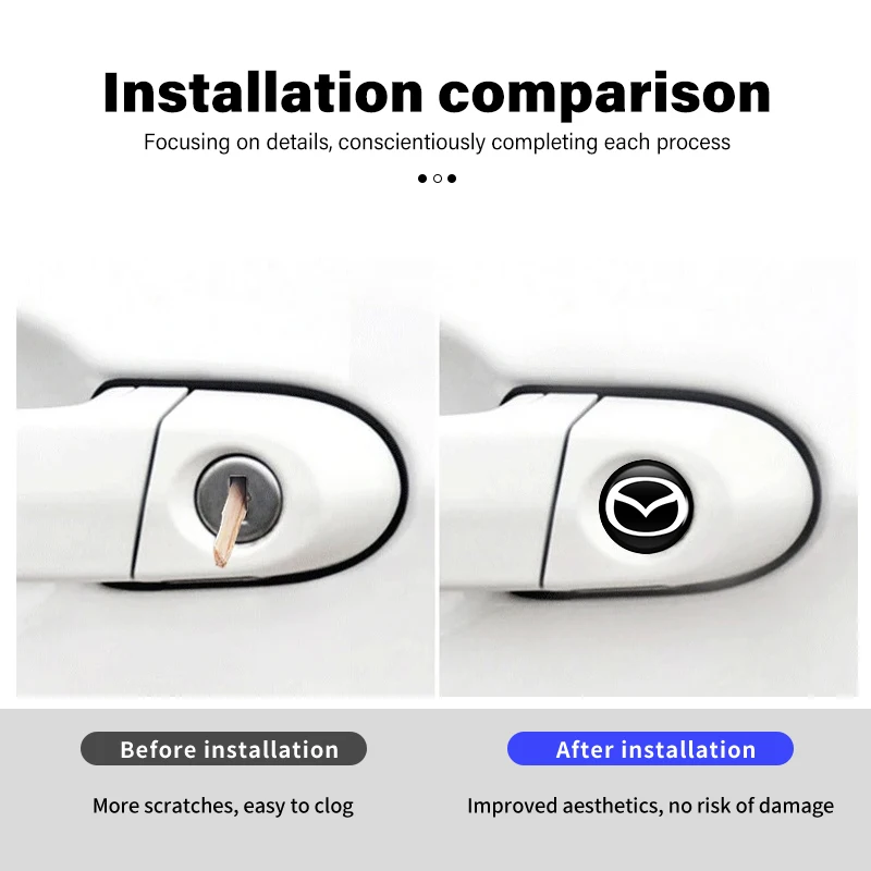 8pcs Car Door Lock Keyhole Stickers Decoration Protection For Mazda 6 3 5 2 CX5 CX7 323 Demio Axela Atenza CX9 MX3