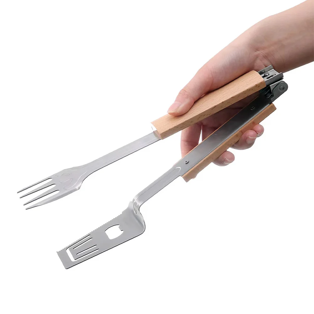 

Stainless Steel Bbq Tongs Kitchen Steak Grilling Tool Non-Slip Rust-Resistant For Barbecue Baking Cooking Outdoor Serving