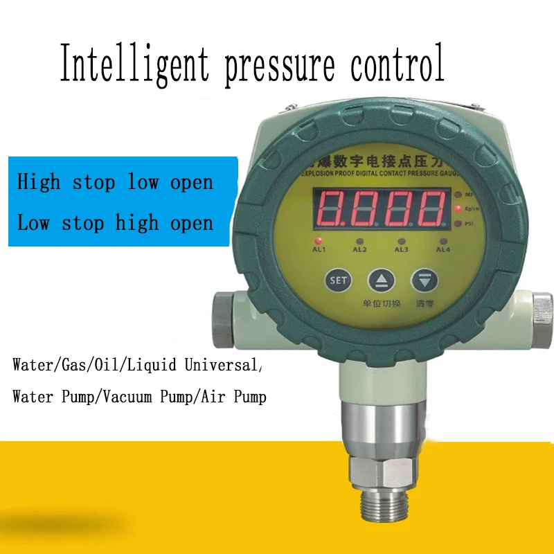 

1pcs Lntelligent Explosion Proof Digital Display Pressure Controller Electric Contact Pressure Gauge Switch 4-20mA Chemical Gas