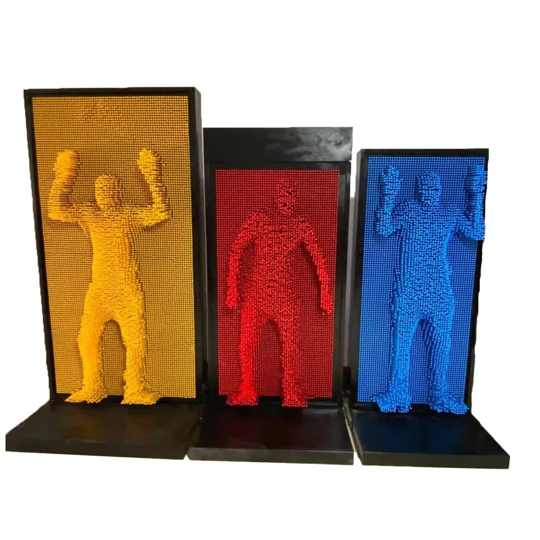 Large 3D Giant Pin Art Wall Clone Pin Sculpture Plastic Pin Impression Board for Amusement Park Mall Event