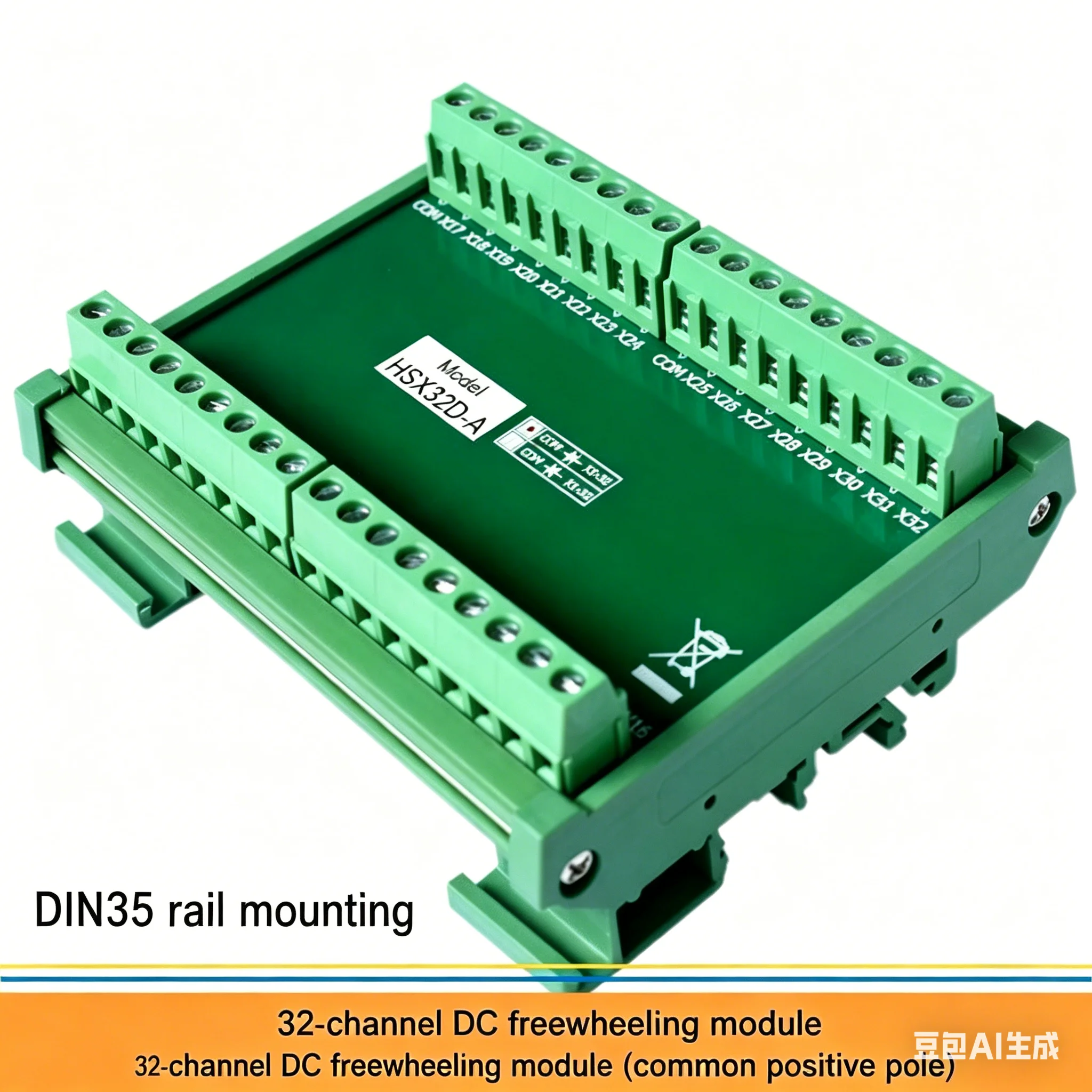 32-way PLC freewheeling protection module solenoid valve relay inductive load diode freewheeling module common anode