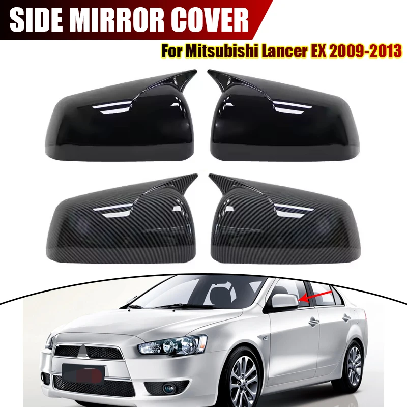 

For Mitsubishi Lancer EX 2009-2013 Car Side Mirror Cover Adhesive-backed Embellishing Case Exterior Decoration