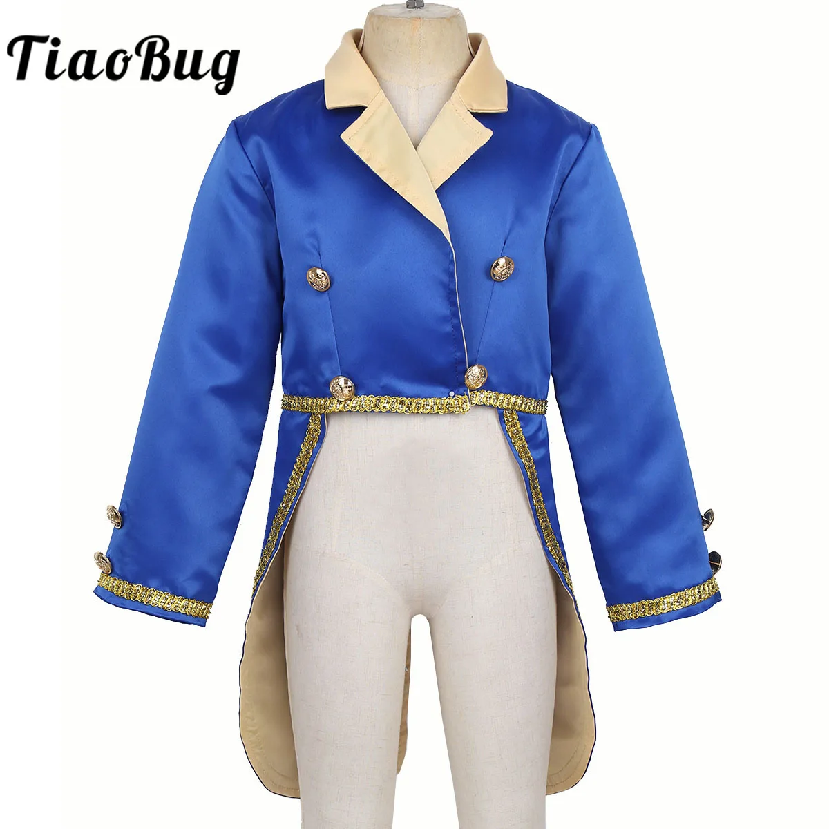 Baby Boys Prince Costume Kids Halloween Cosplay Turn-Down Collar Tailcoat Tuxedo Jacket Fancy Dress Up Theme Party Clothes