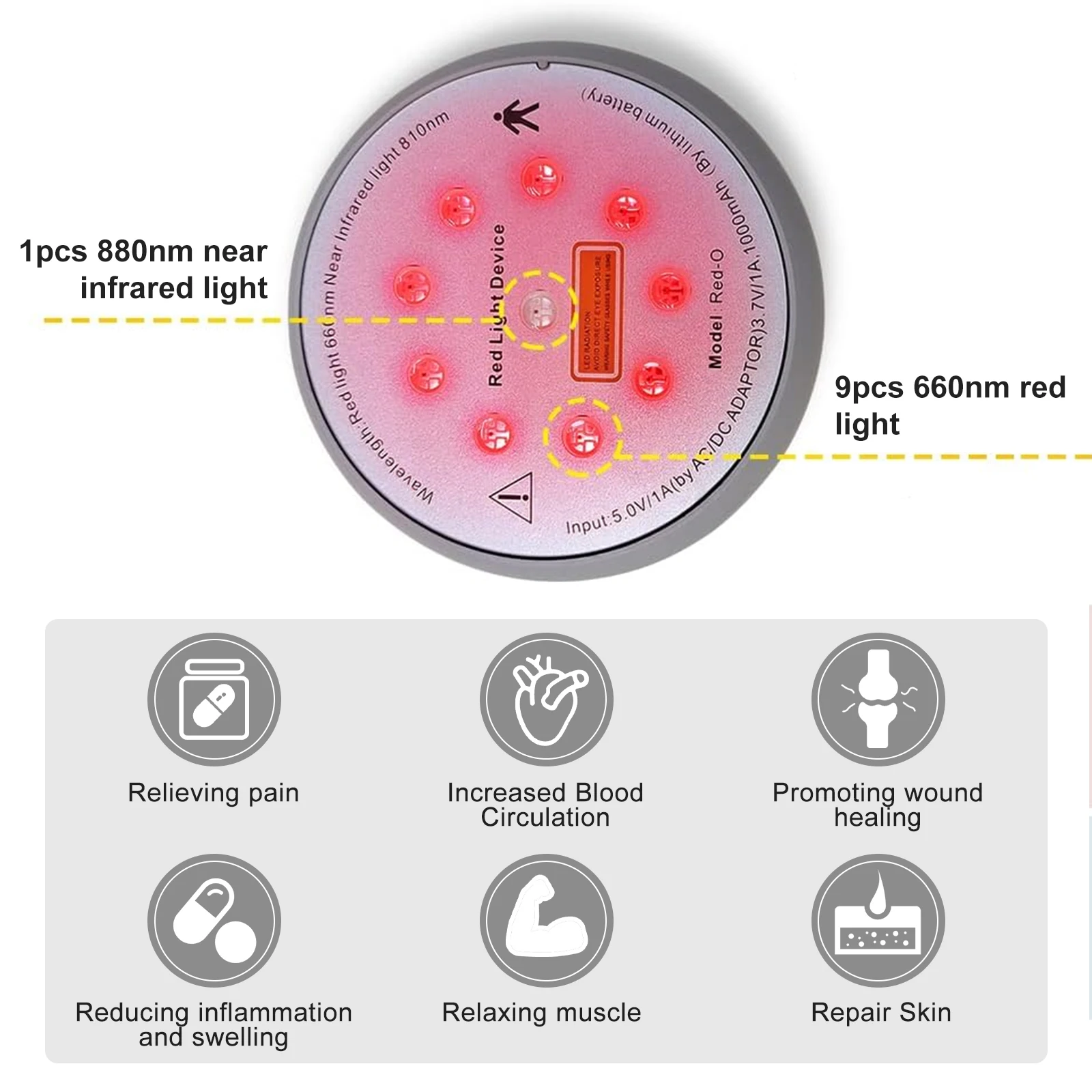 Appareil de thérapie par la lumière rouge KTS pour les articulations des mains, des jambes et du genou, masseur par vibrations, traitement par la