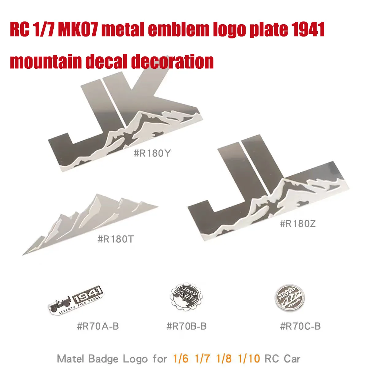 RC 1/7 MK07 metal emblem logo plate 1941 mountain decal decoration