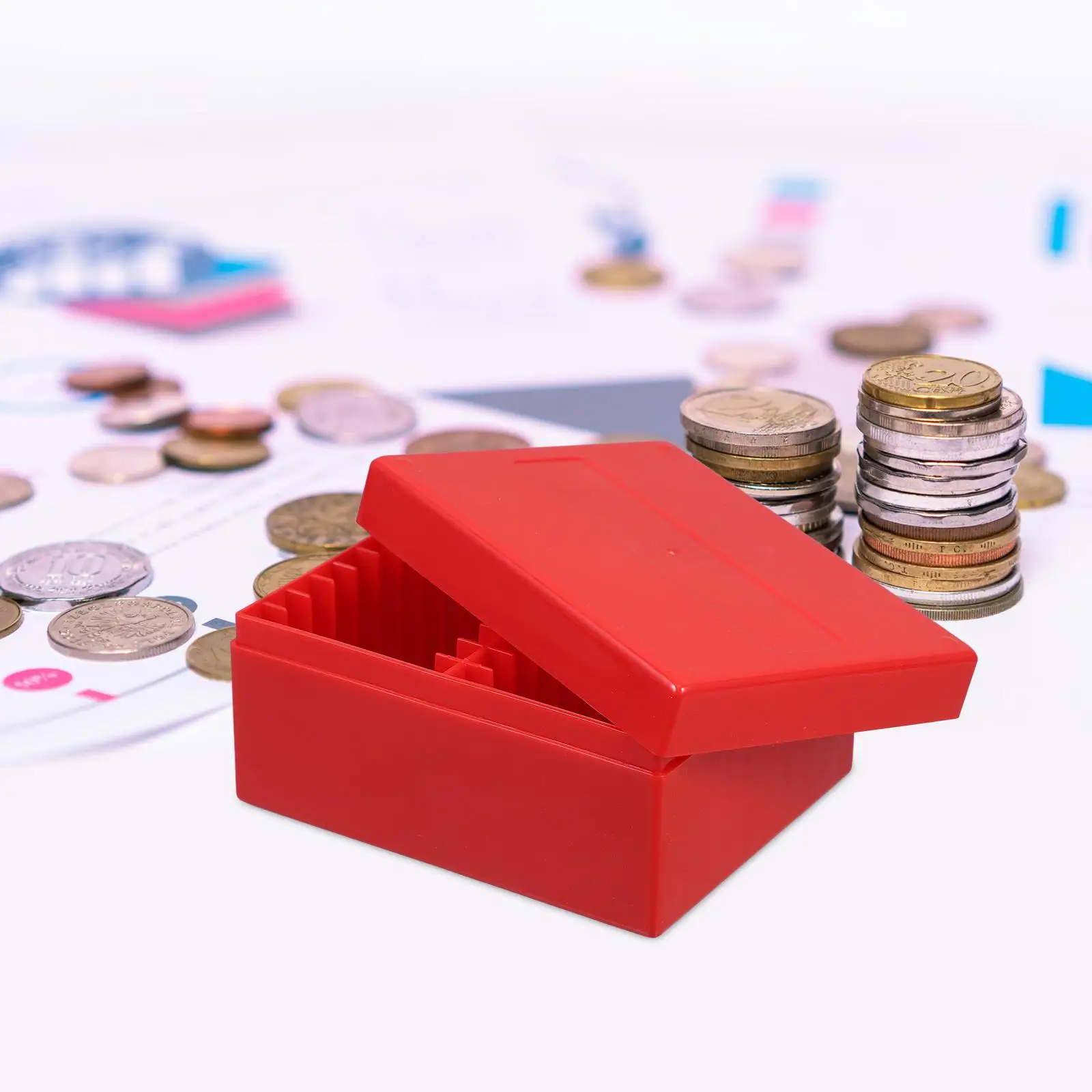 Coin Box Storage PC Material Compact Lightweight Multifunctional Holder Organizer Travel Friendly Coin Display Box