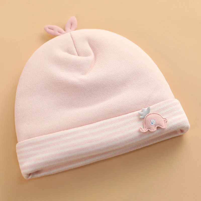 0-3 Months Baby Hats Newborn Beanie Winter Warm Thicker Cotton Soft Elastic Baby Cap for Girls Boys Infant Bonnet Accessories