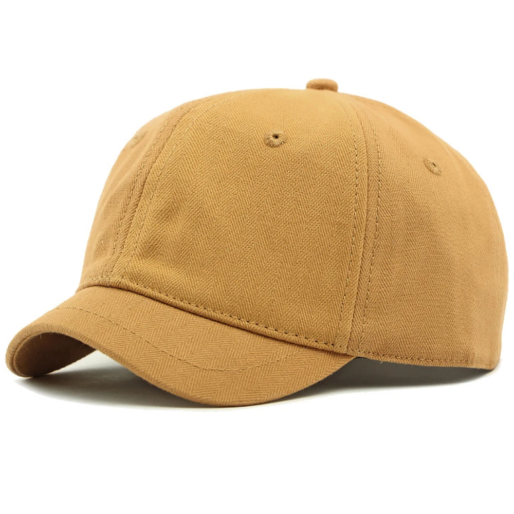 

HT4829 3CM Short Brim Baseball Cap All Seasons Men Women Cotton 6 Panels Baseball Hat Male Female Solid Adjustable Snapback Cap