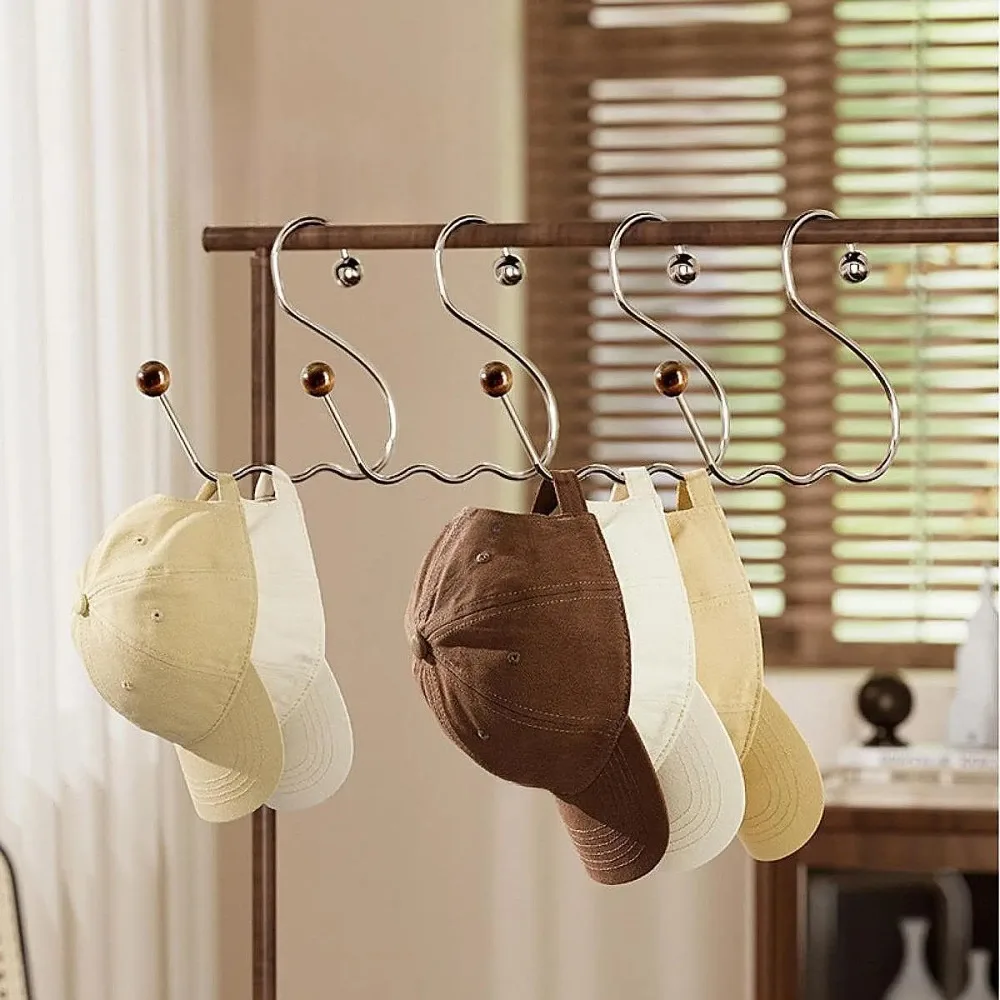 

2Pcs Multifunctional Circle Ring Hat Hanger Closet Rod Hooks Handbag Hook Hats Display Rack Anti-slip Portable