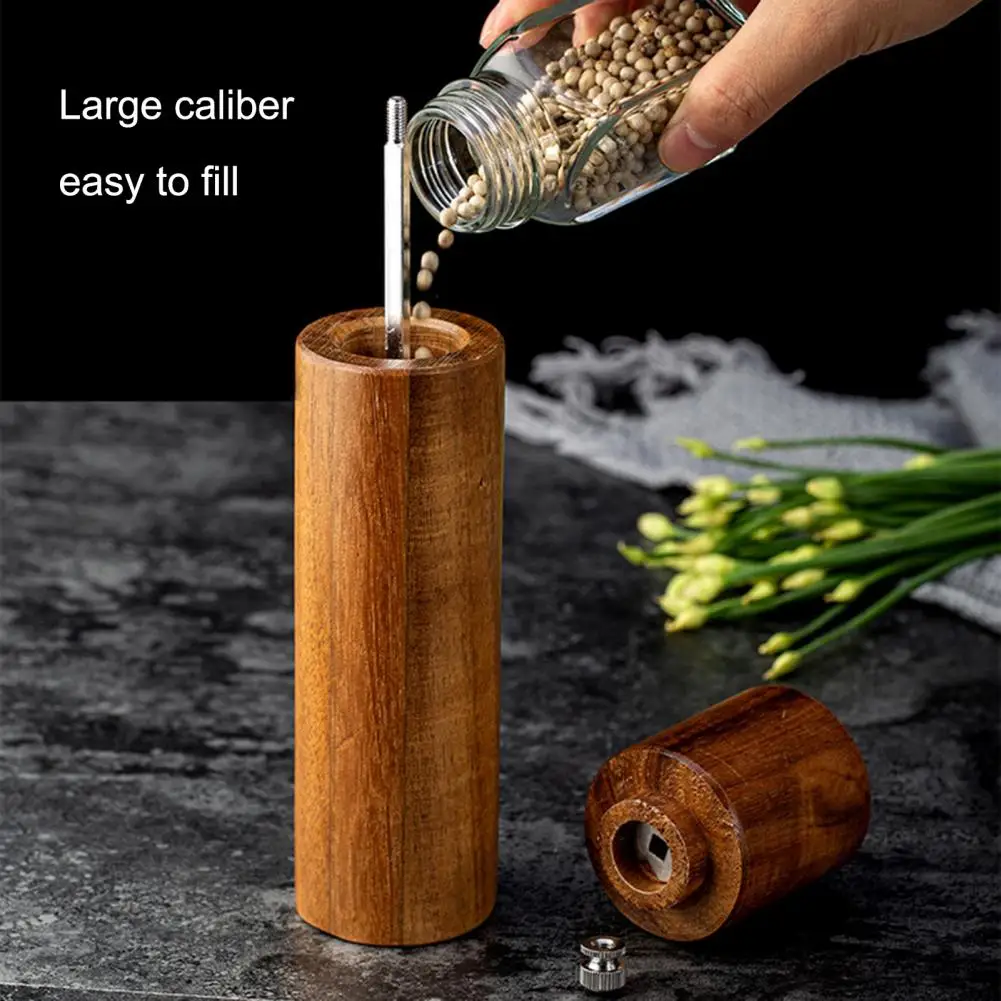 

Salt Pepper Grinder Set Pepper Grinder Salt Mill Set with Adjustable Coarseness Refillable Ceramic Core Wooden Body