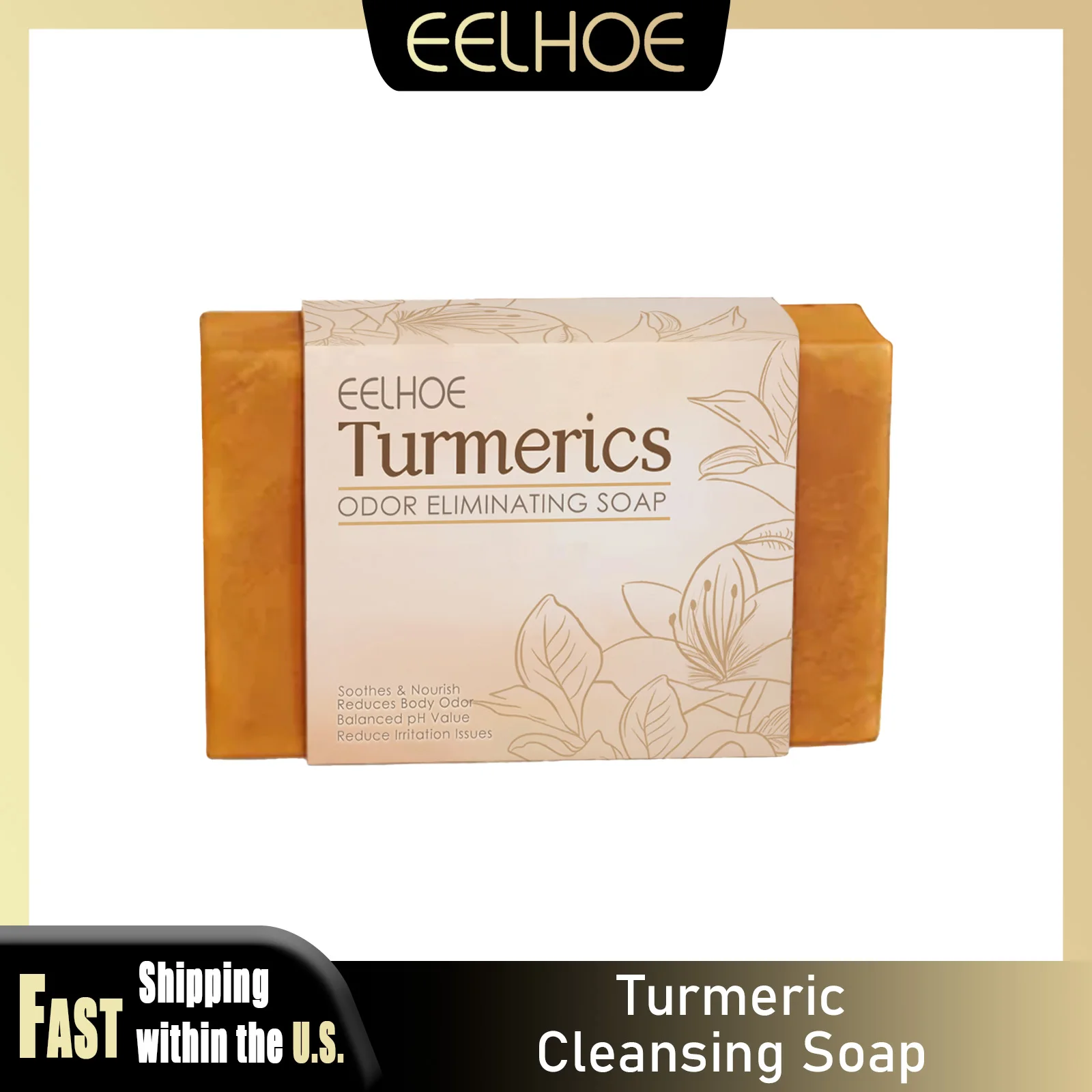 

EELHOE Turmeric Soap Anti-acne Deep Cleansing Nourishing Skin Remove Odor Brightening Body Care Soap For All Kinds Of Skin