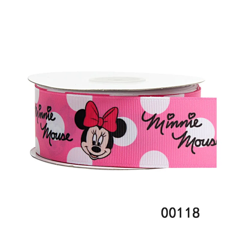

50yards Pink Minnie Mouse Grosgrain Ribbon for Bows Diseny Ribbon Craft Materials DIY Accessories